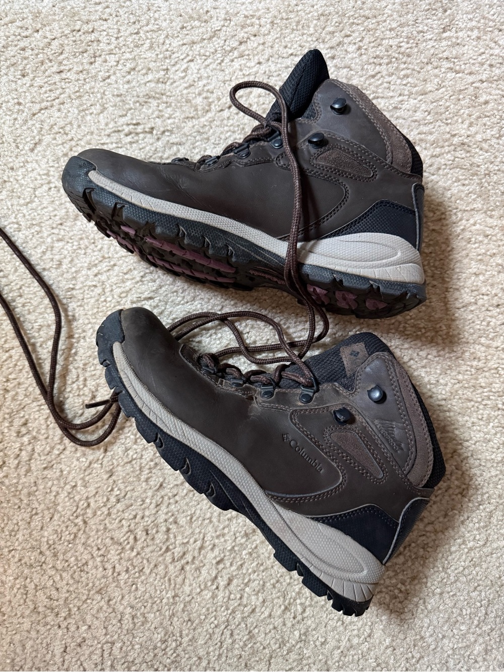 Columbia Hiking Boots Sz 8 Shoes Leather Trail Outdoors Brown